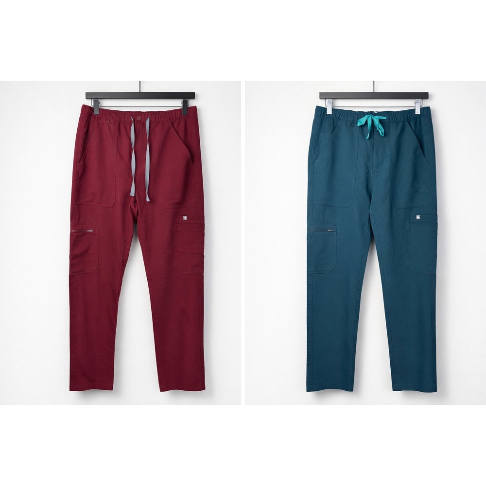 FIGS Women Technical Collection Scrub‎ Pants Lot of 2 S Tall Burgundy Teal Cargo